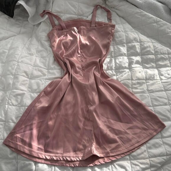 Pink satin slip dress size small - Picture 2 of 3